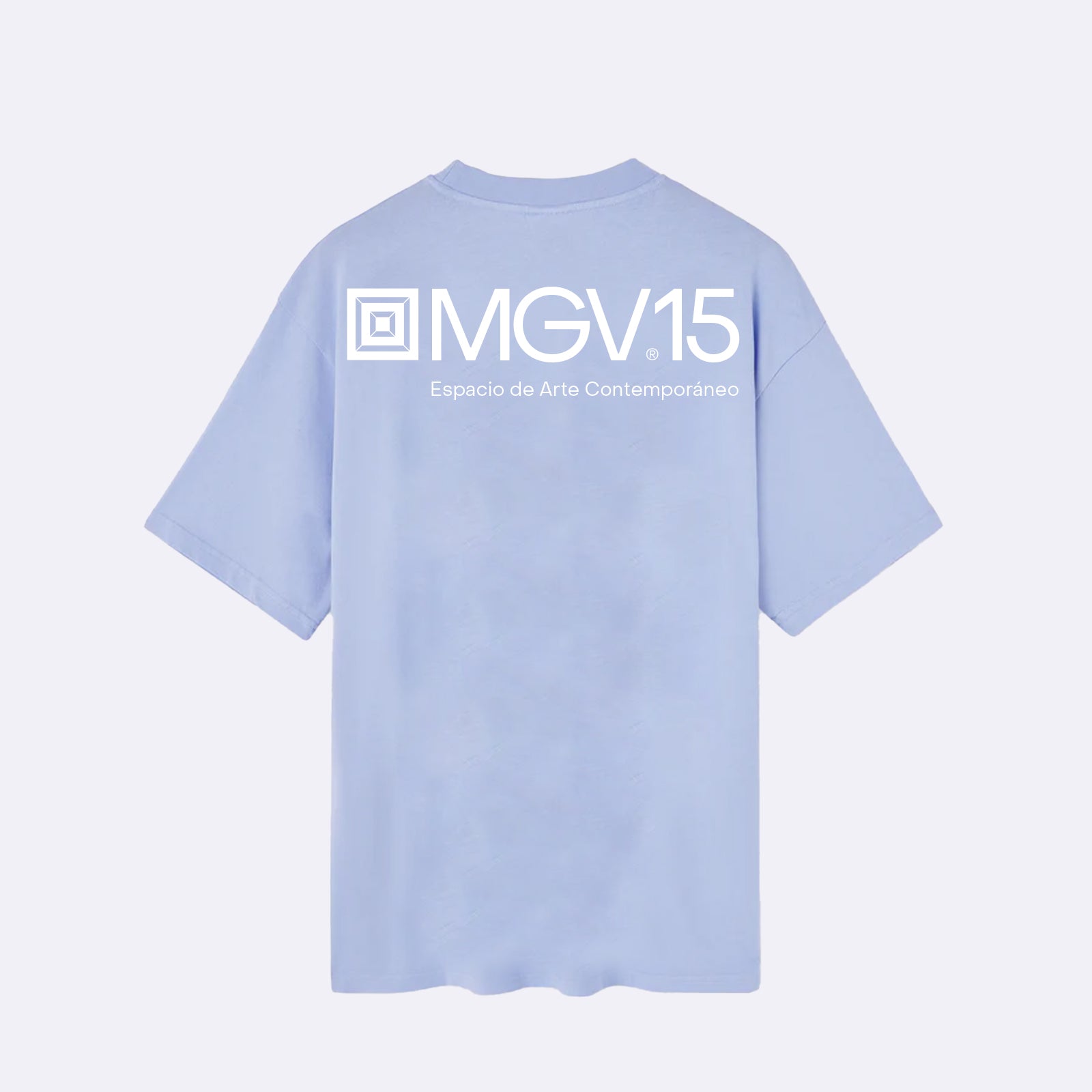 Camiseta básica de color azul de MGV15, parte trasera